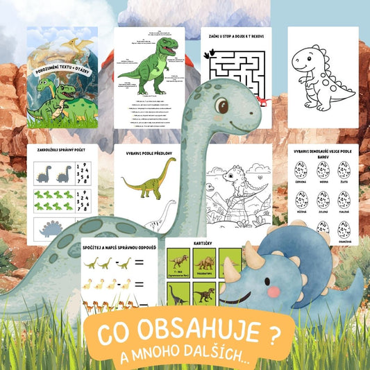 Dinosauří aktivity - 43 stran pro děti 3 - 6 let / předškoláky