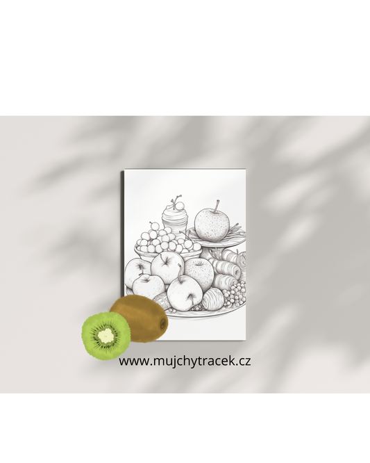Omalovánky Jídlo a Ovoce – 200 stran umělecké relaxace