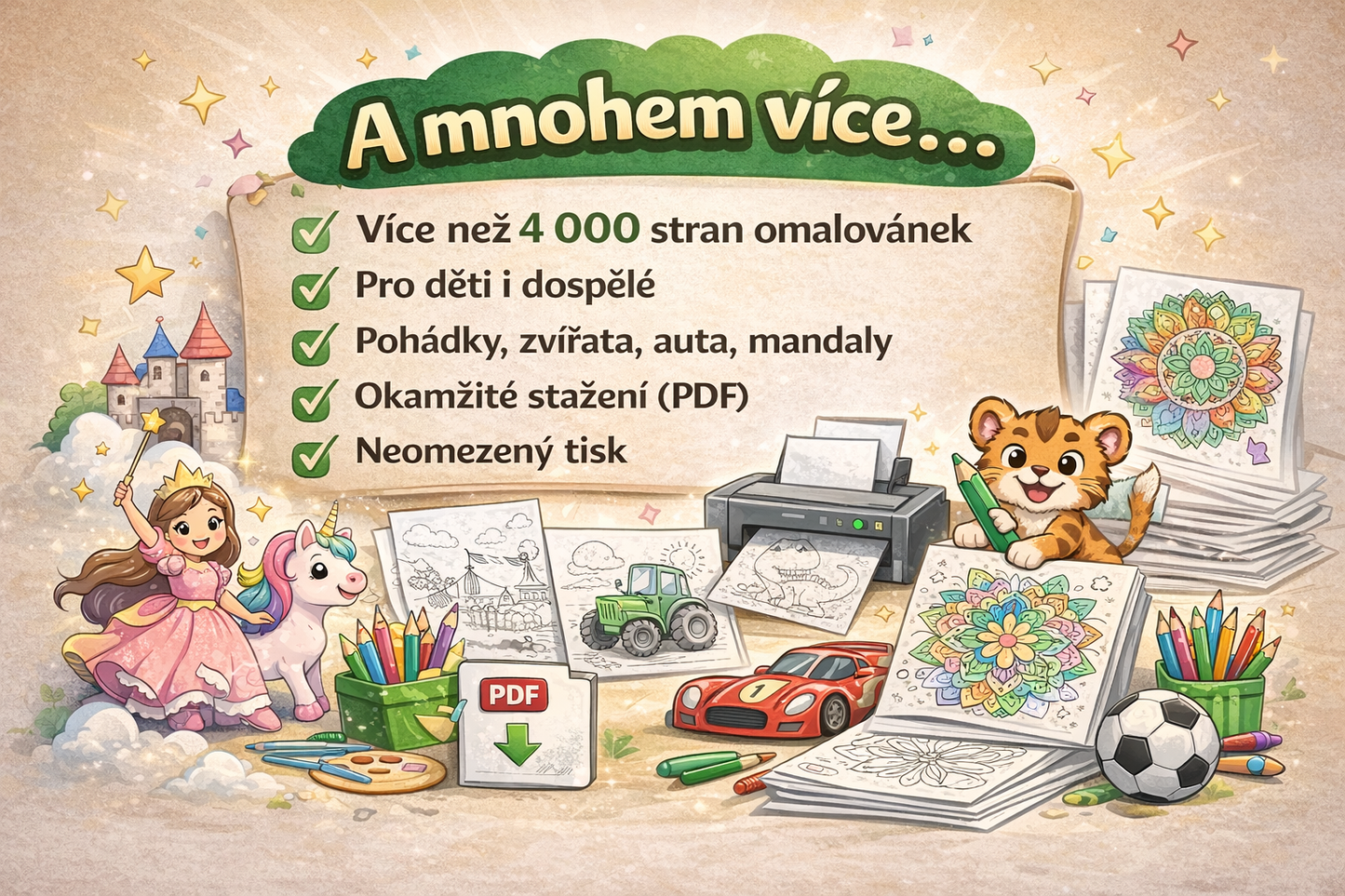 Omalovánky kompletní sbírka - 4000+ stran PDF