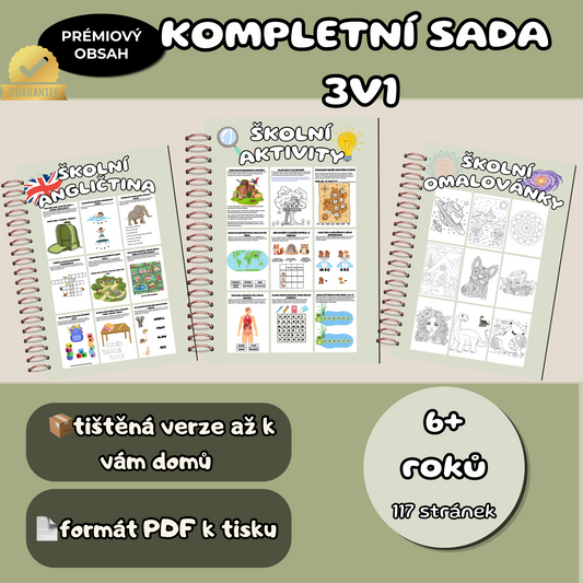 Velká sada školních  aktivit 3v1 (6+ let) | Kompletní sada