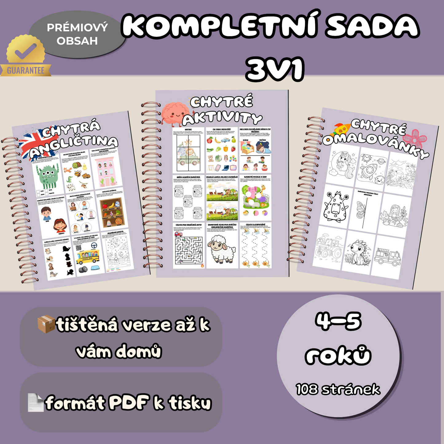 Velká sada chytrých aktivit 3v1 (4–5 let) | Komplet sešitů