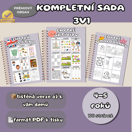 Velká sada chytrých aktivit 3v1 (4–5 let) | Komplet sešitů